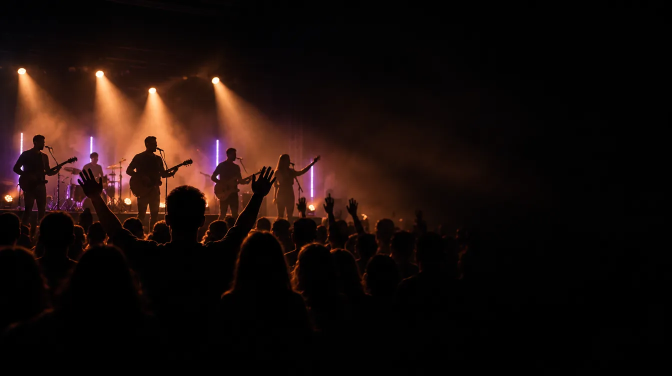 A live worship band performing